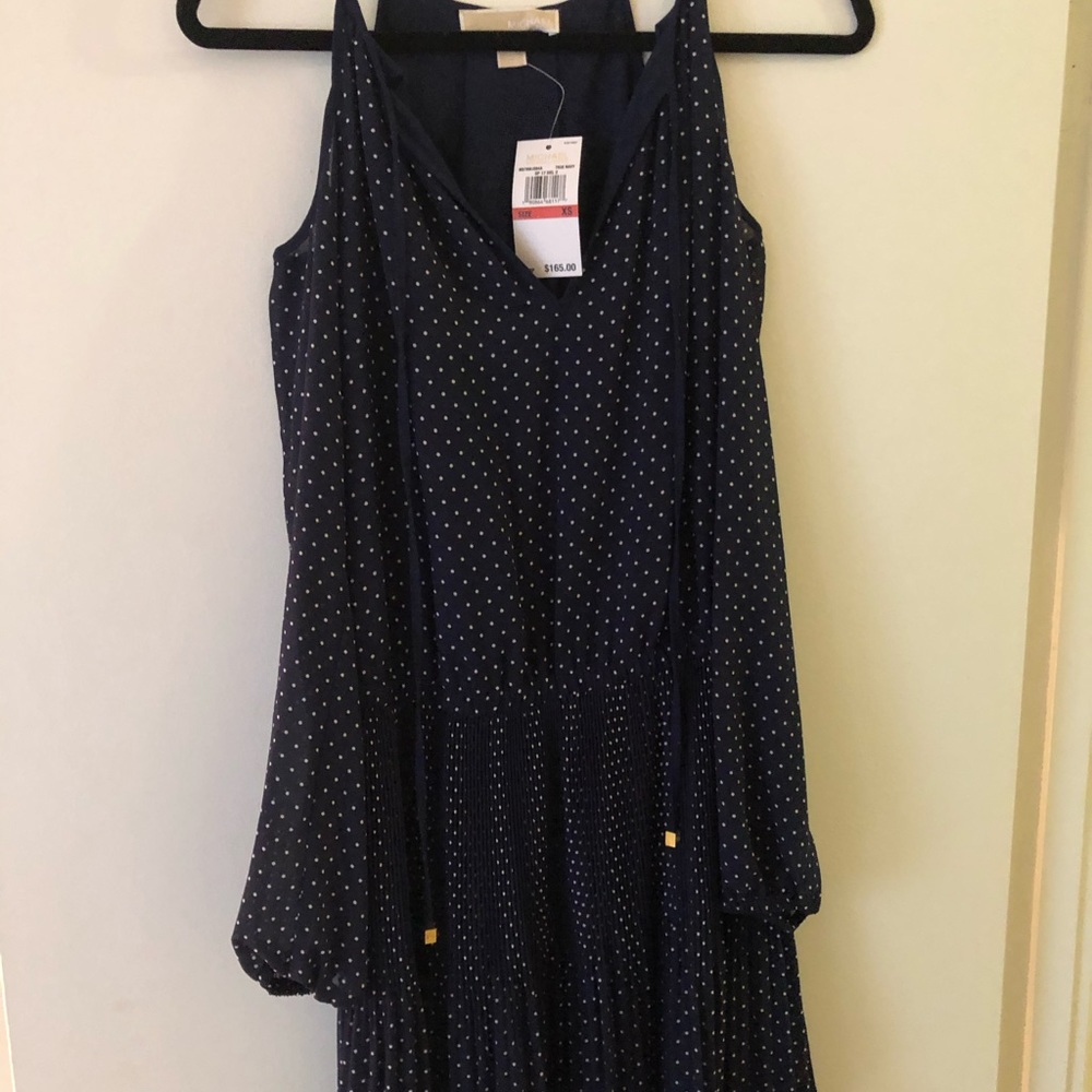 SOLD‼️ Michael Kors Navy Polka Dot Dress - Picture 3 of 6